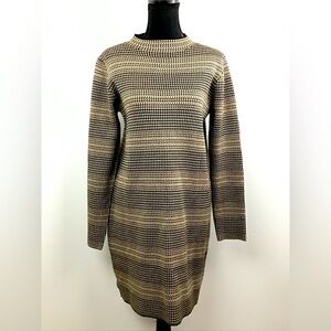 NWT Max Studio Long Sleeve Sweater Dress houndstooth Small Viscose